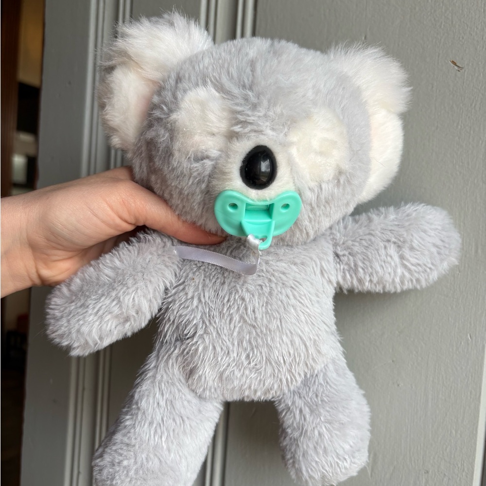 Plush Little Live Pets Koala Stuffed Animal with Teal Pacifier Sounds Work!